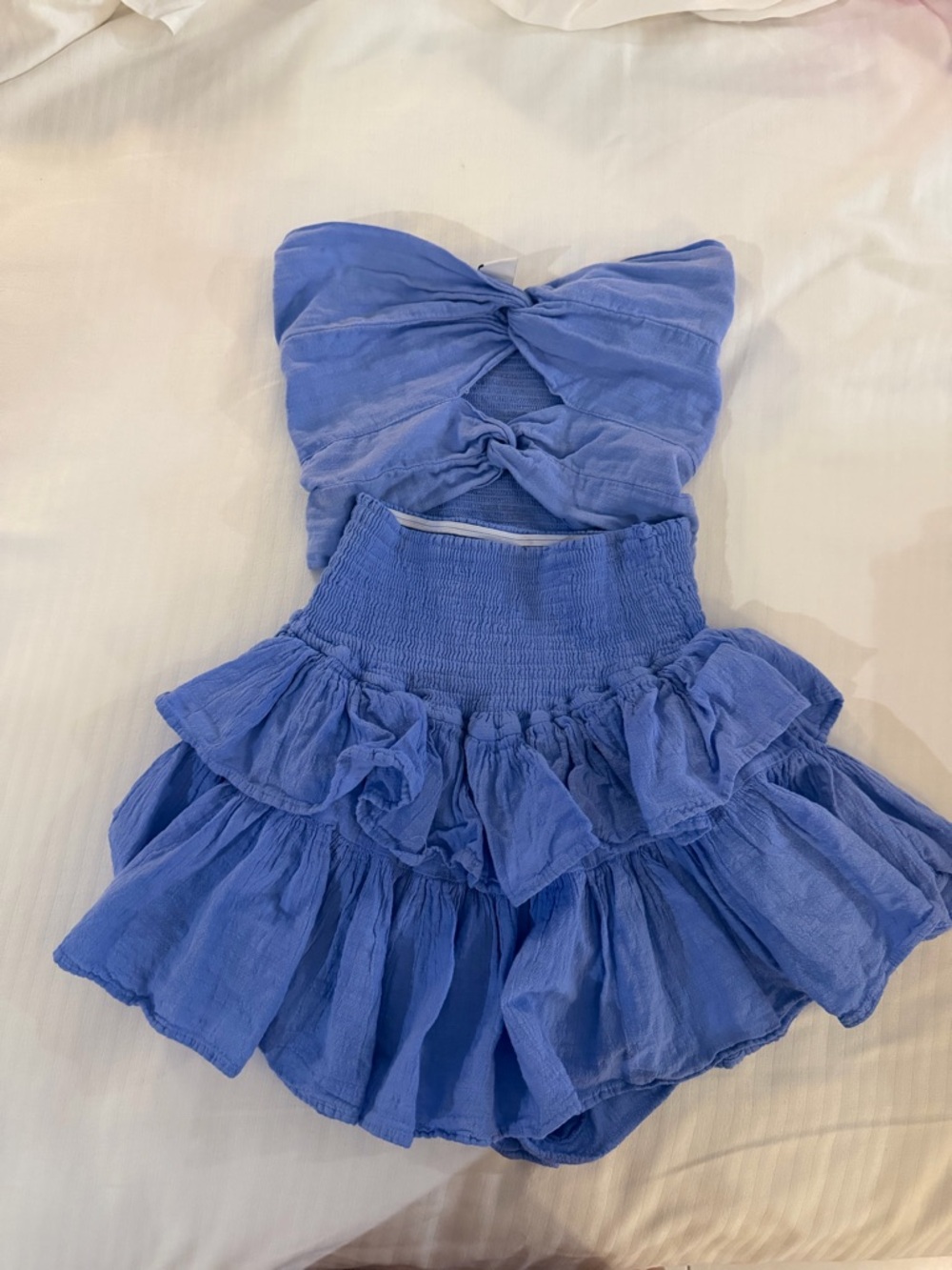 Women’s Blue Ruffle Skirt and top